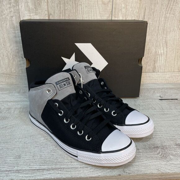 Converse Chuck Taylor CTAS High Street Mid Men 13 Shoes Grey Black Sneaker New - Picture 10 of 10